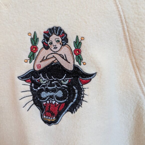 Mischief Made The Black Panther Sweatshirt in Cream - Picture 2 of 3